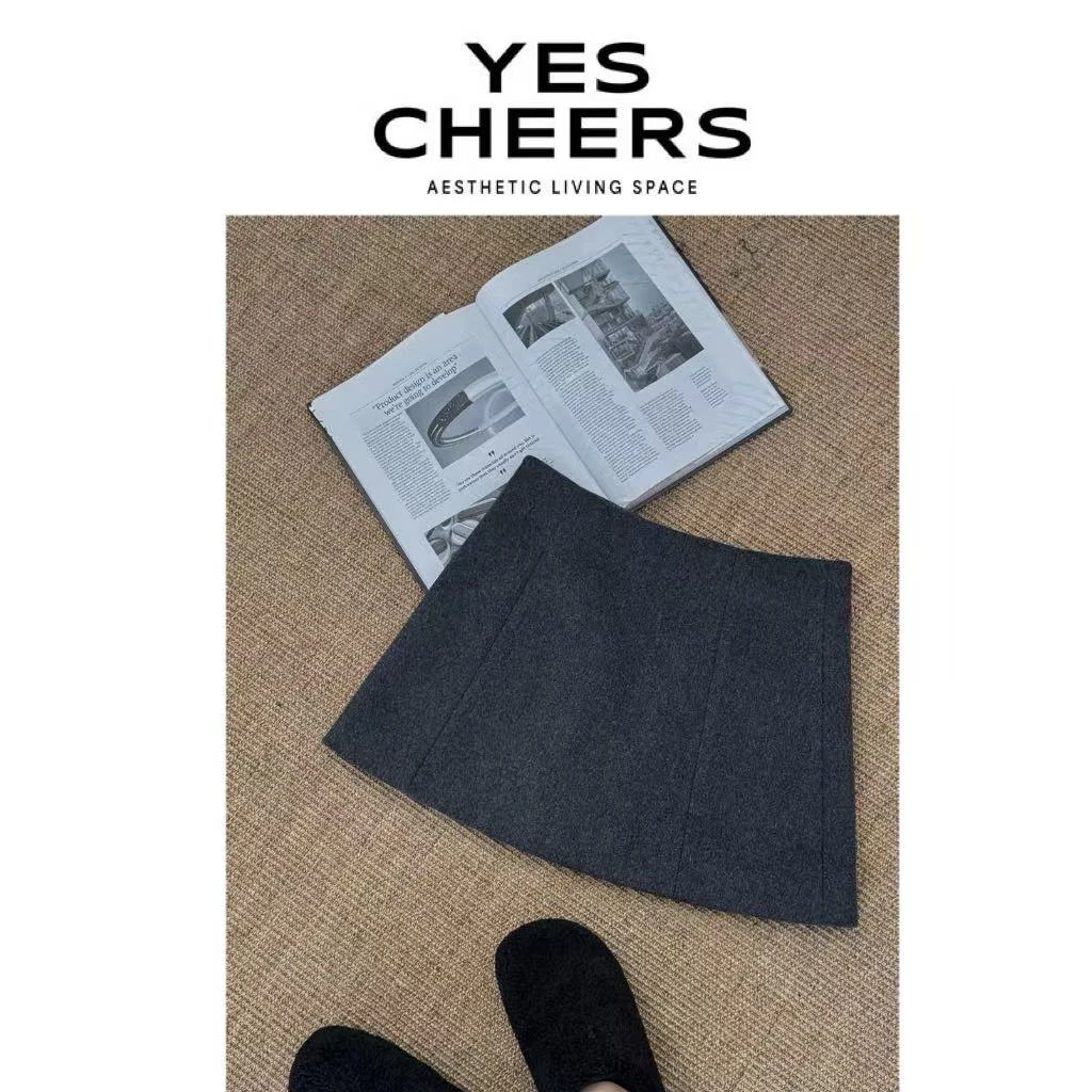 悦是YESCHEERS【古堡暮色】羊毛短裙 8975