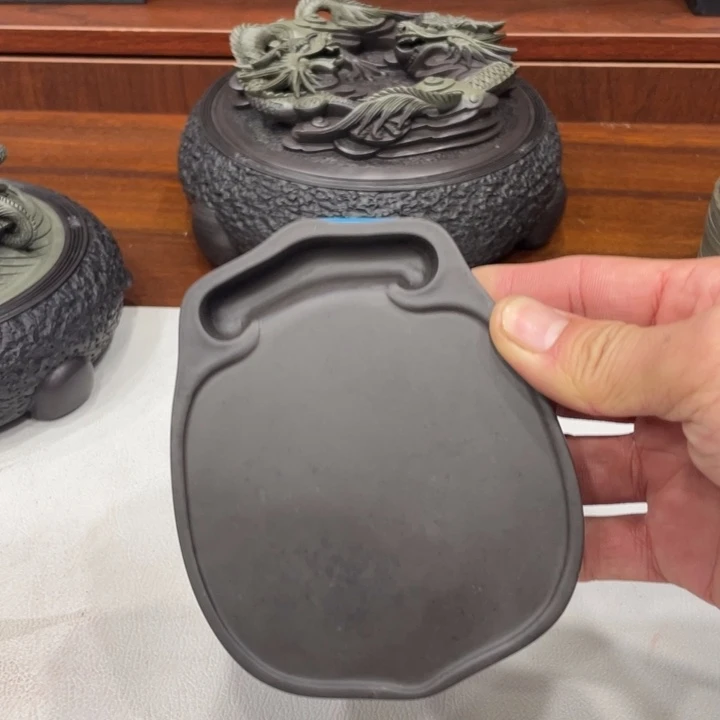 圆***师易砚老坑玉带石砚台砚台
