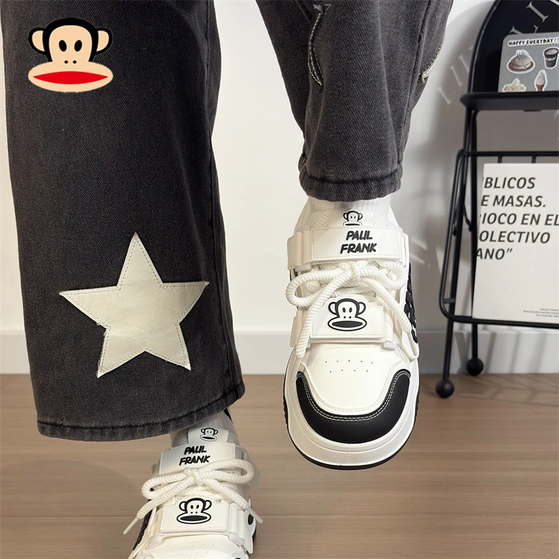 大嘴猴秋季百搭爆款运动休闲小白鞋学生厚底增高女款时尚面包板鞋