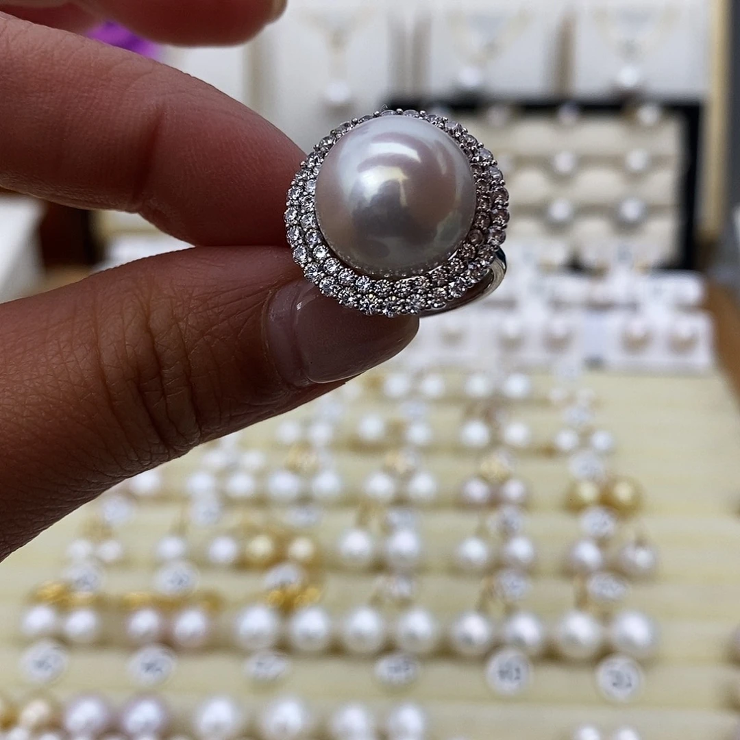 淡水珍珠戒指银S925镶嵌