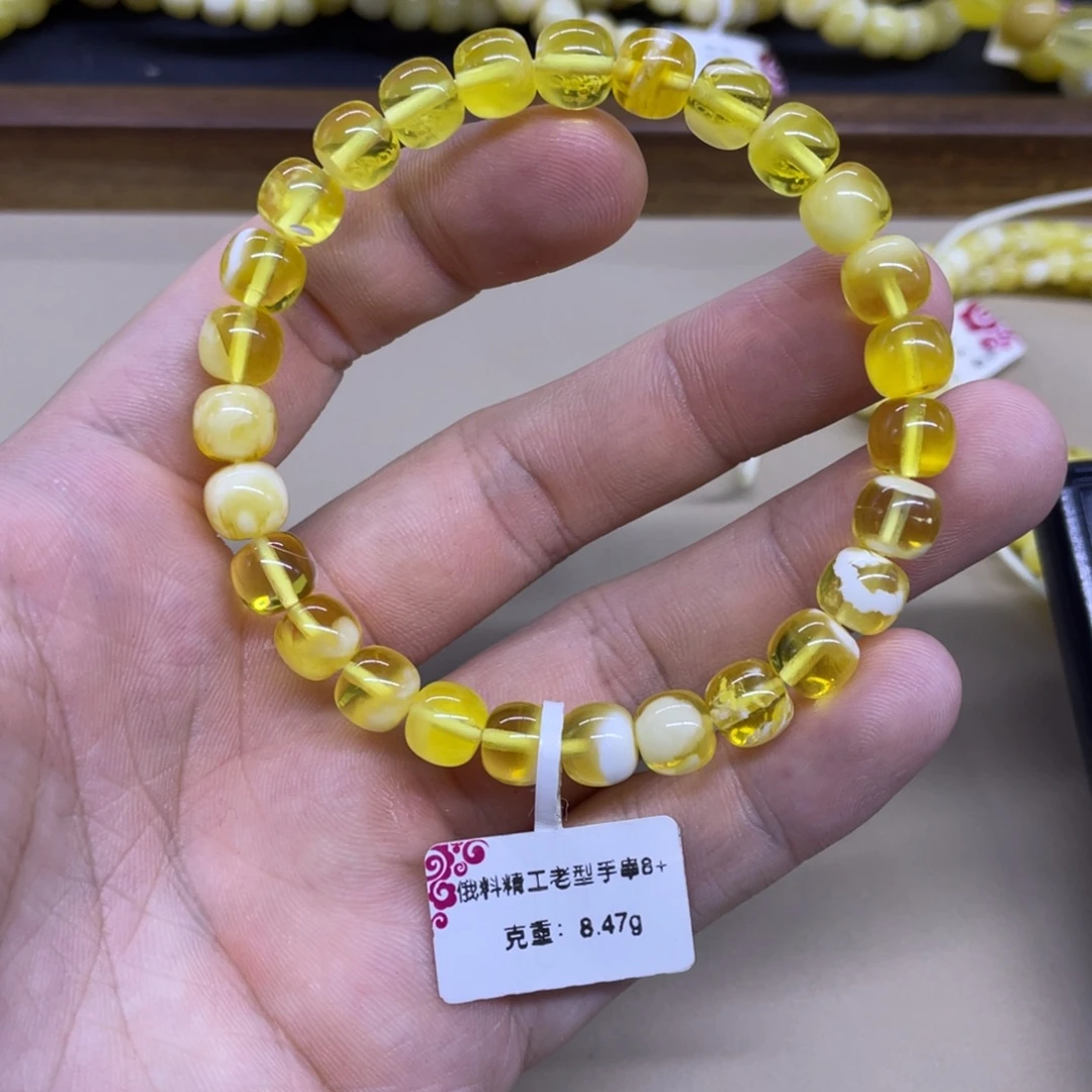琥珀未镶嵌手链精工老型手串