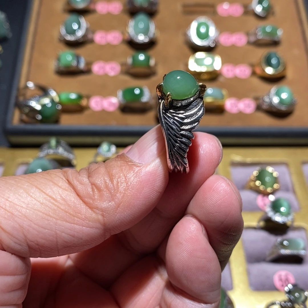 和田玉（碧玉）戒指未镶嵌