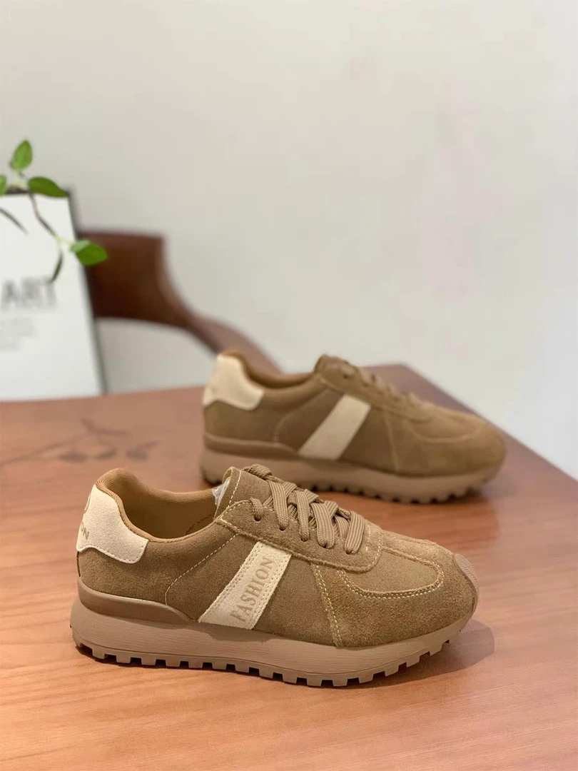 5063-1内增高绒面阿甘鞋秋冬新款复古百搭众设计时尚休闲德训鞋H4