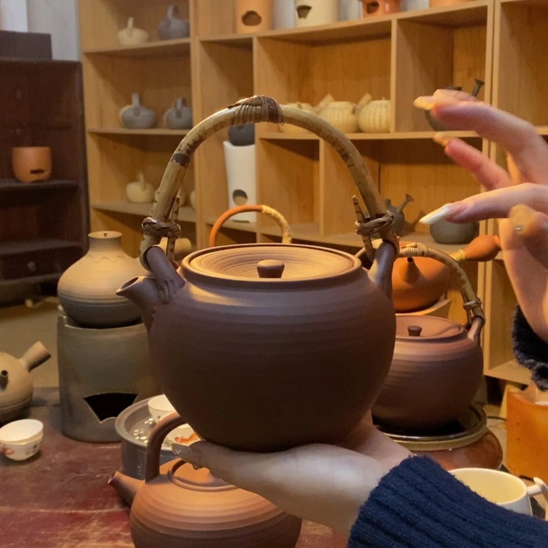 陶丽*周晓鸣提梁壶紫泥提梁壶800Cc