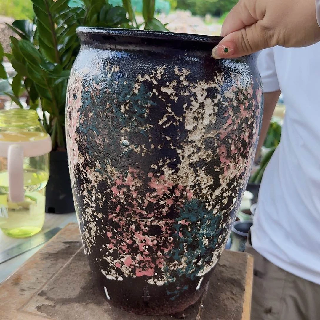紫砂花盆口20高30（一个老庄姹寂许