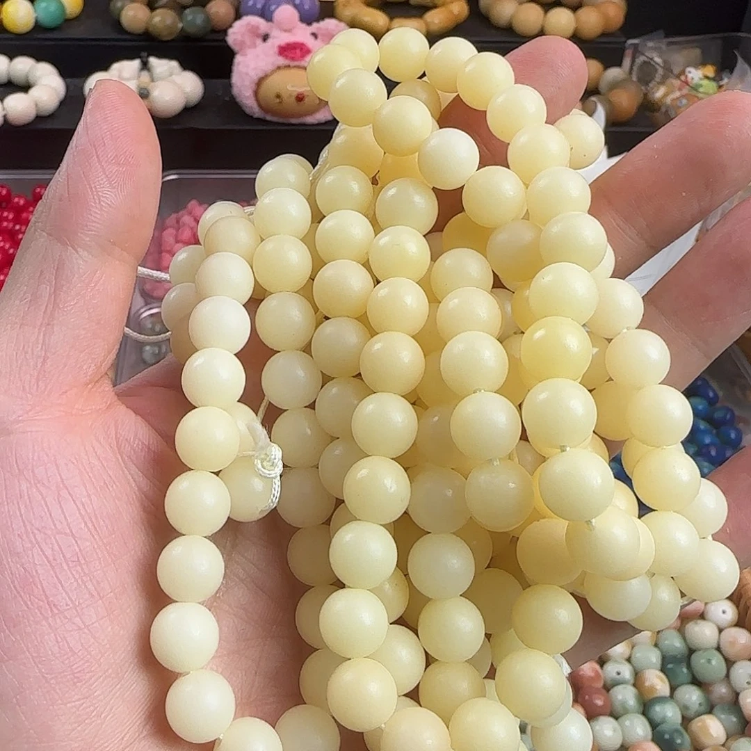 菩提根/象牙果手串卡10奶黄汤圆一条（114颗）