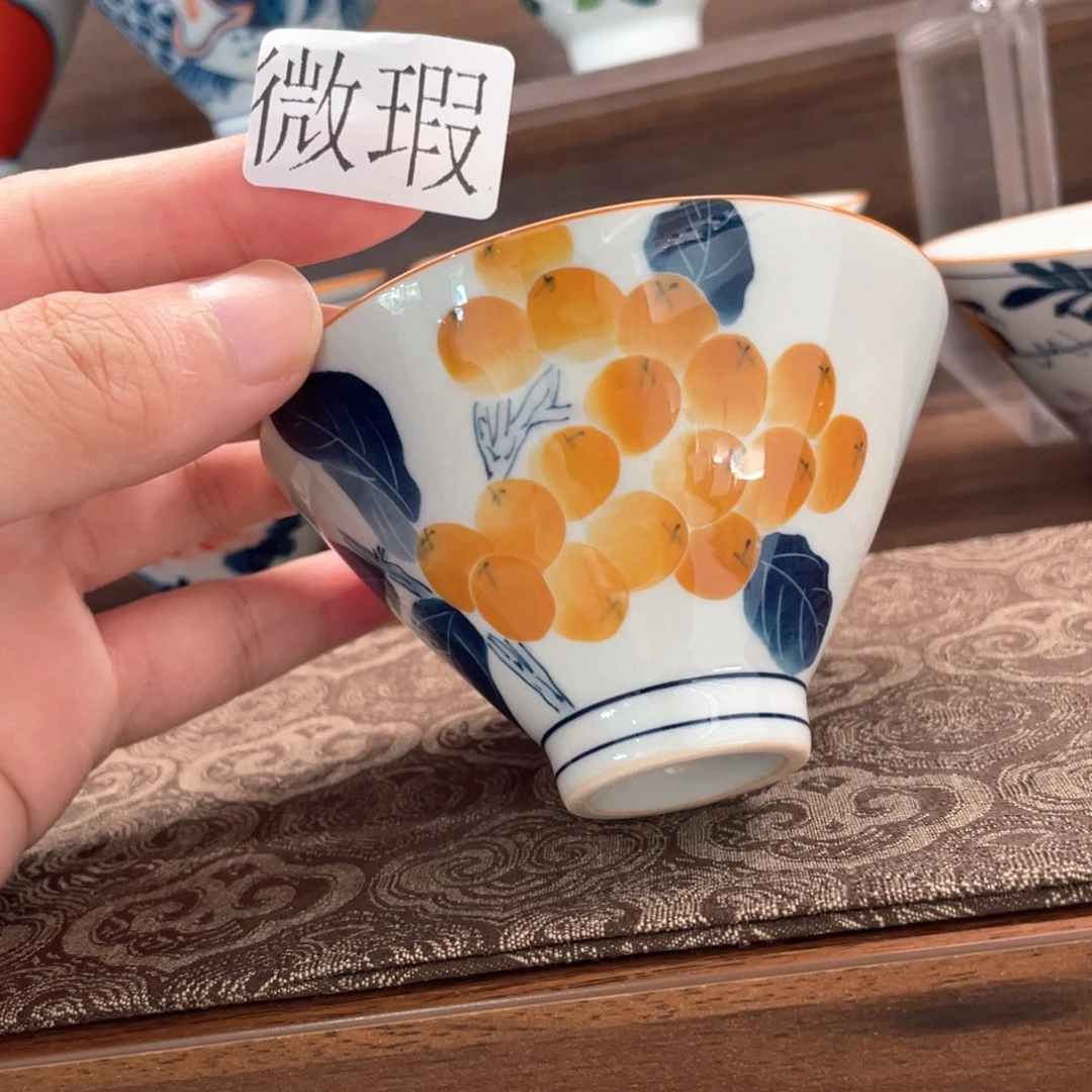 釉下手绘茶具微瑕