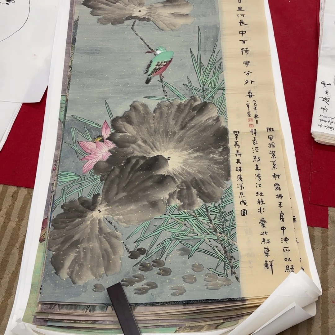 晴***界国画花鸟等图案为一体而得