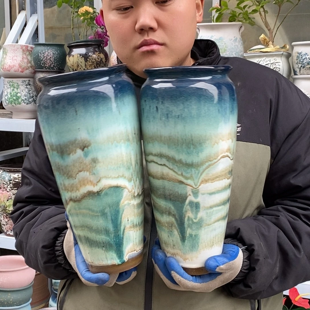 紫砂花盆口13高31处理俩个