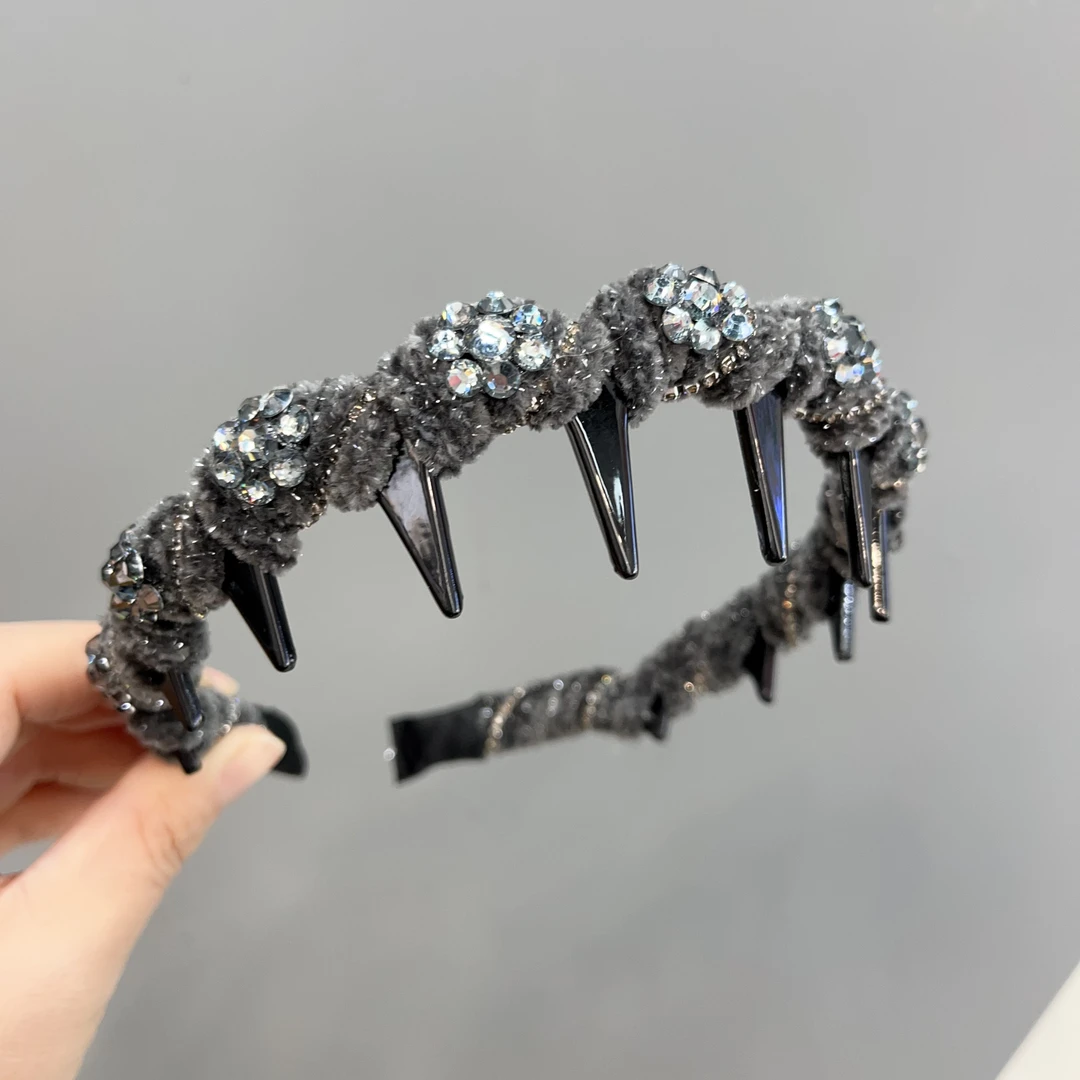 P845高级灰色链条波浪发箍