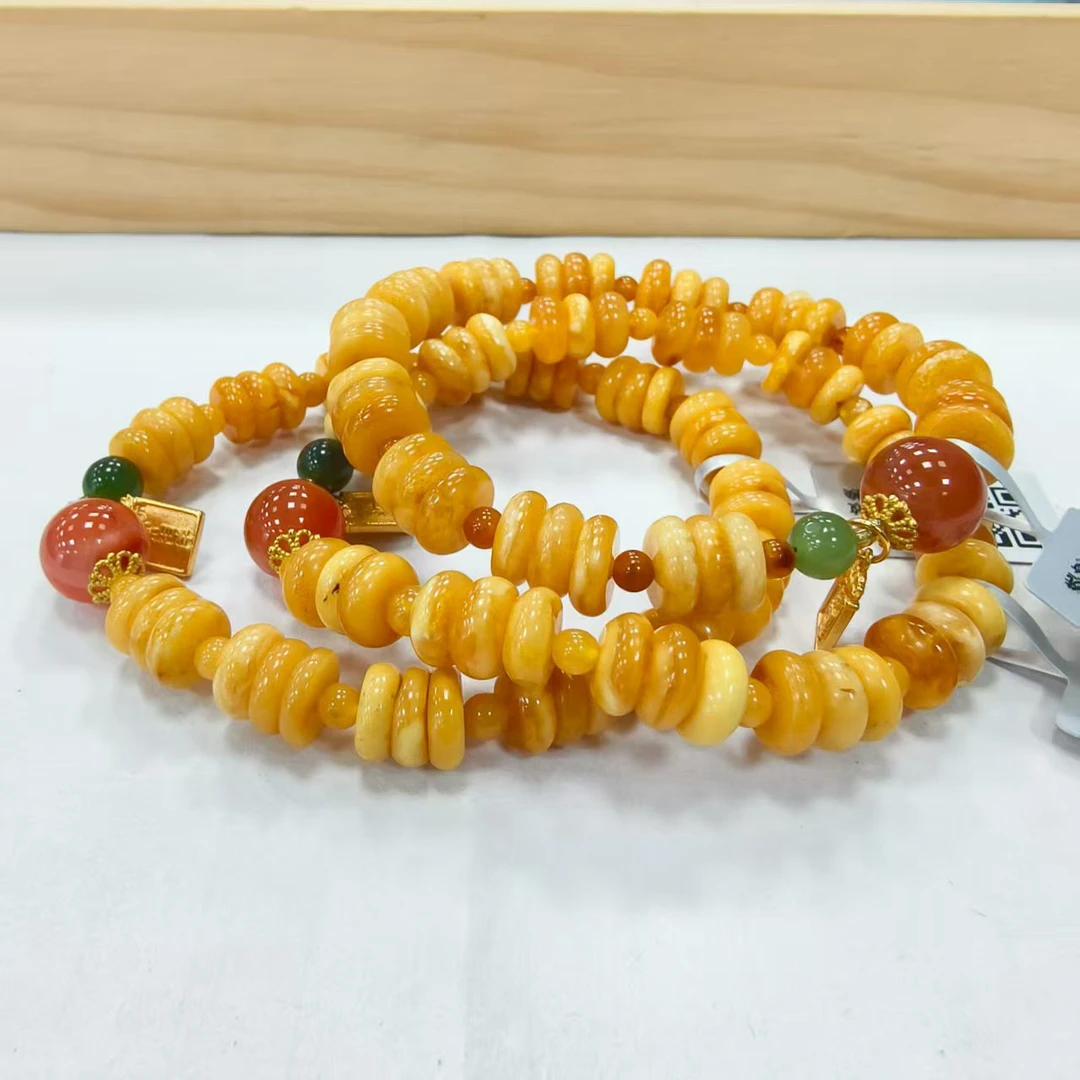 【书记甄选】原创蜜蜡药片单圈手链 多样性发一件  BB718