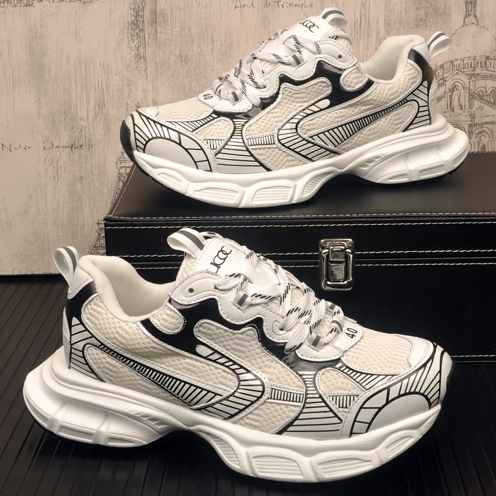 厚底时尚休闲鞋夏季透气网面鞋男鞋潮流ins老爹鞋春季男士运动鞋