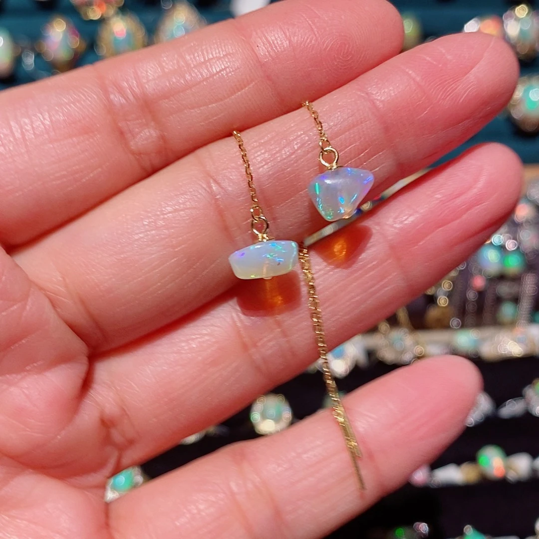 欧泊银S925镶嵌耳饰