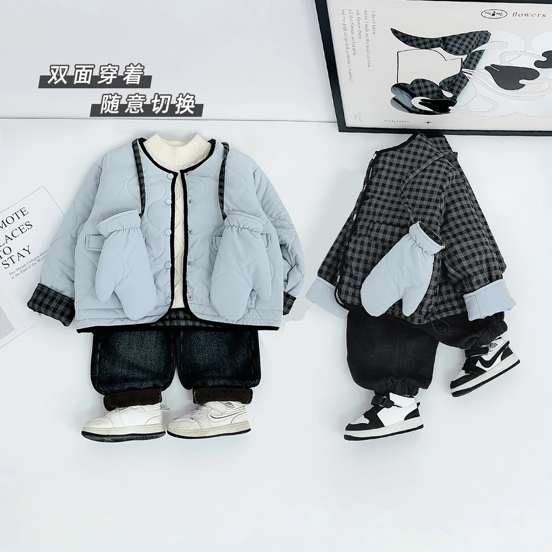 男童加厚外套秋冬款2025新款秋冬装儿童宝宝 DMQ6180悠悠童话童装
