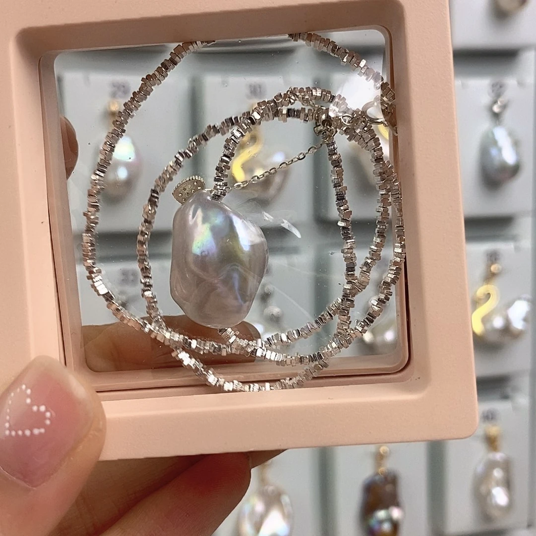 淡水珍珠银S925镶嵌颈饰J*F