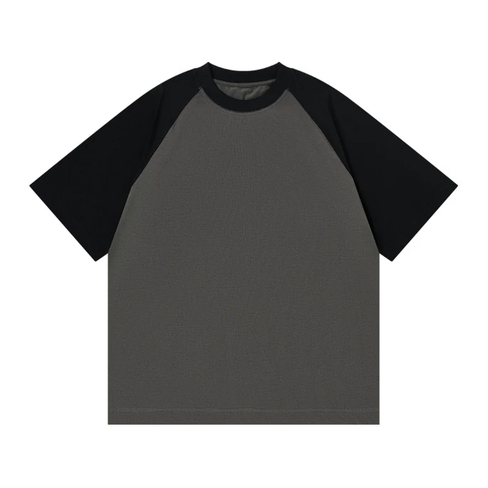 PrintsCrew克上衣纯棉男款320插肩袖撞色t恤重磅宽松半袖T恤短袖