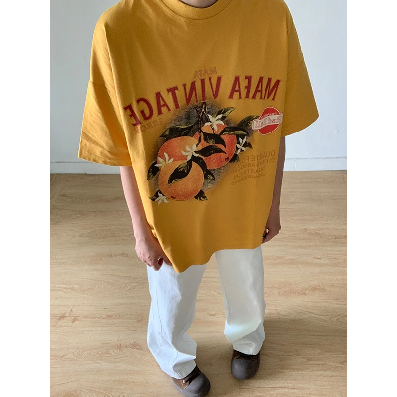 素素本SU原创短袖T恤男女2025夏季新款宽松bf美式街头学生上衣潮