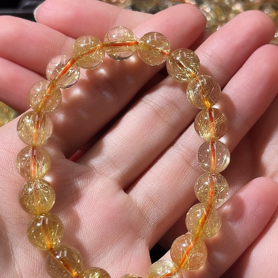 金***尊发晶手链未镶嵌金钛晶
