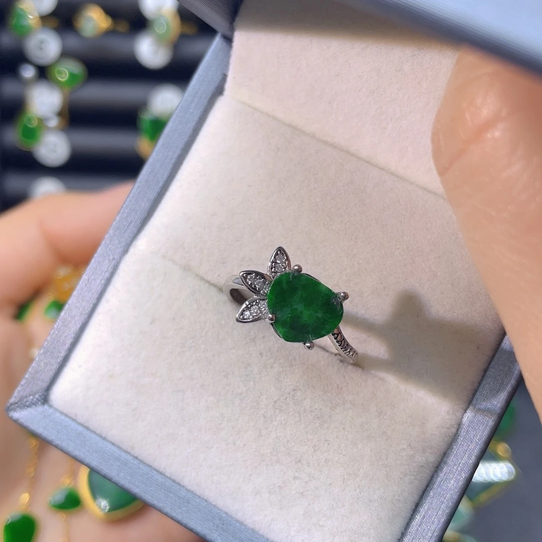 翡翠银S925镶嵌戒指