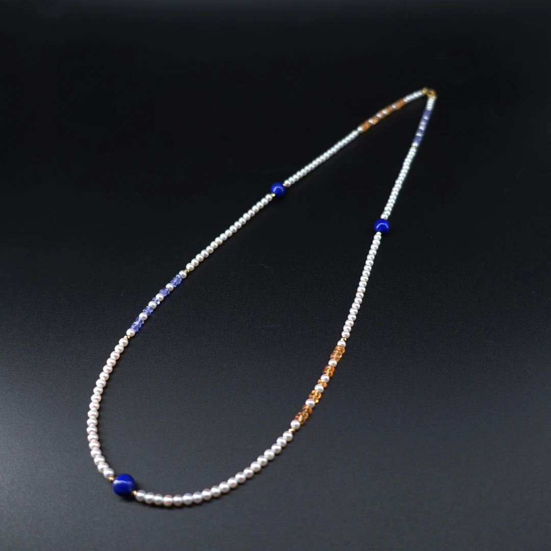 JUSTARRY【珍诚】18k金天然淡水珍珠芬达坦桑项链（定位扣非18k金）