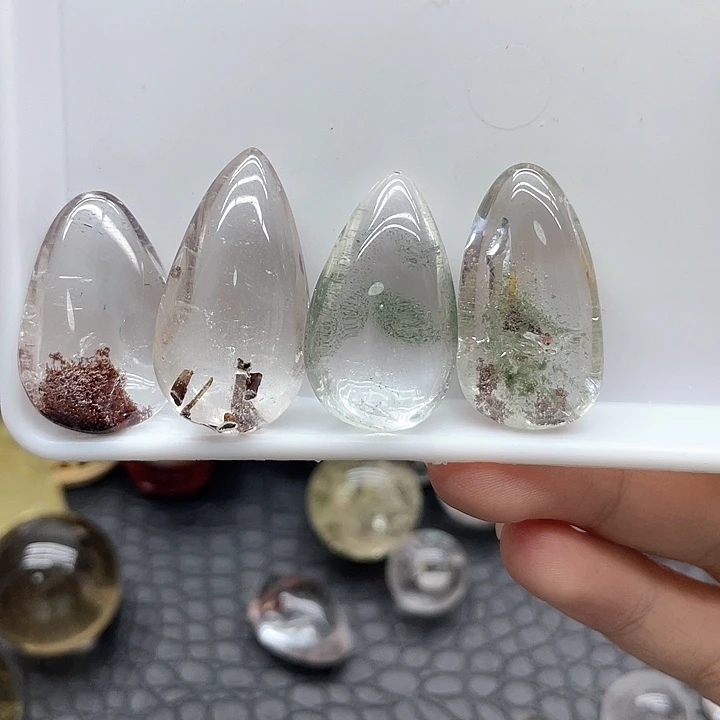 未镶嵌珠宝半成品水晶19幽灵水滴