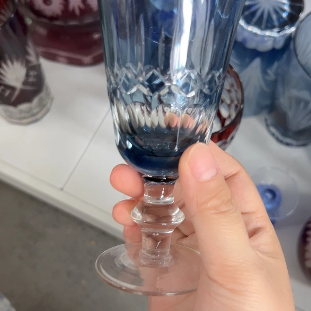 水晶玻璃高脚款微瑕一个