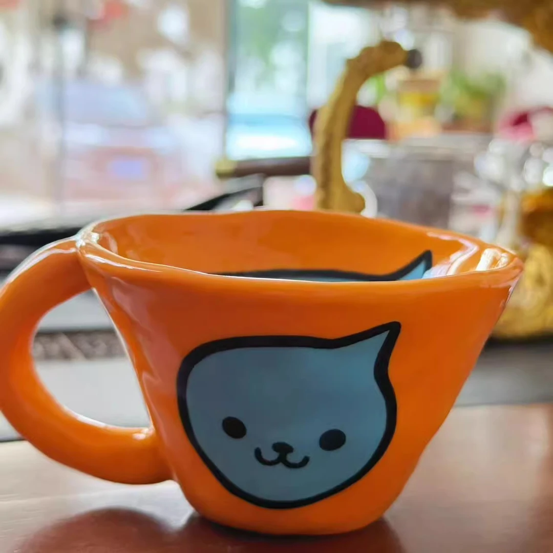 小红书同款酷头杯可爱酷儿陶瓷马克杯卡通咖啡杯喝水杯子送礼物