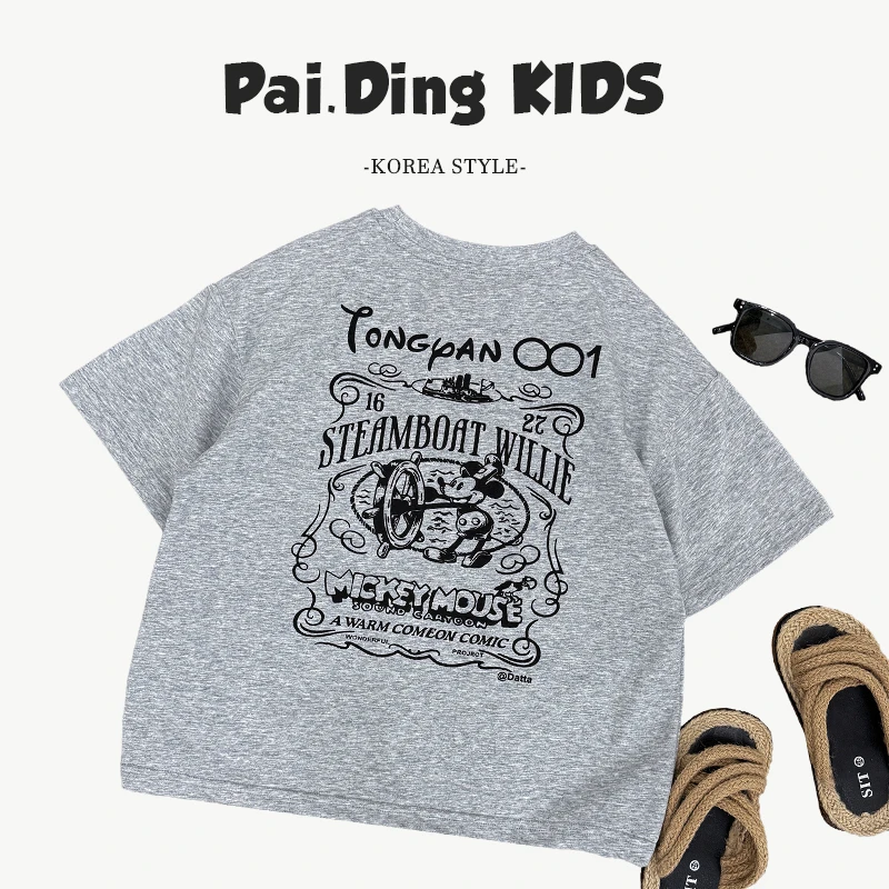 现货-【兔小呗】夏儿童韩版潮流卡通动漫圆领套头短袖T恤HCXZ4283