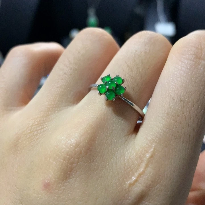 翡翠银S925镶嵌戒指