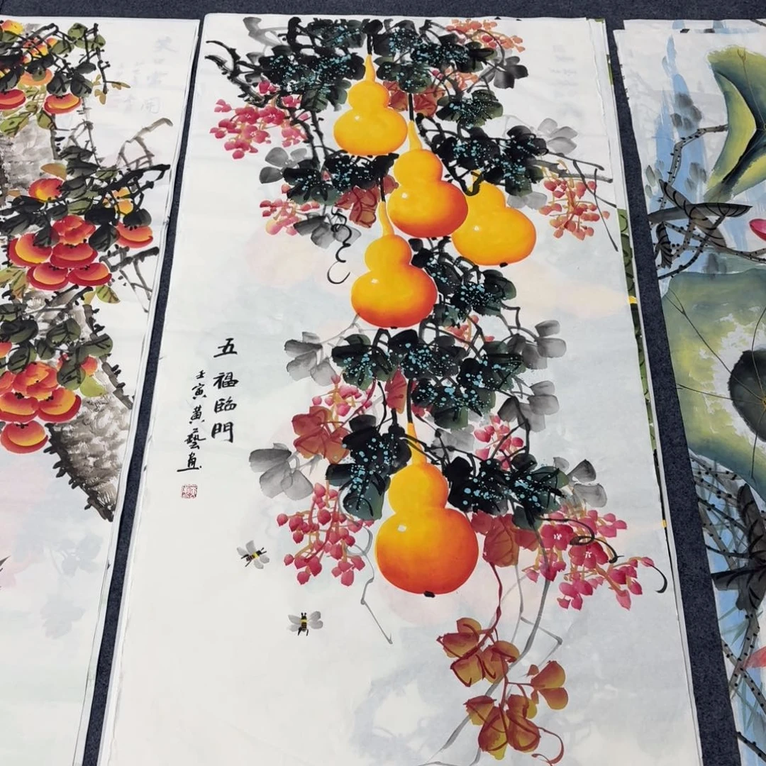 国画140×70手绘画画画