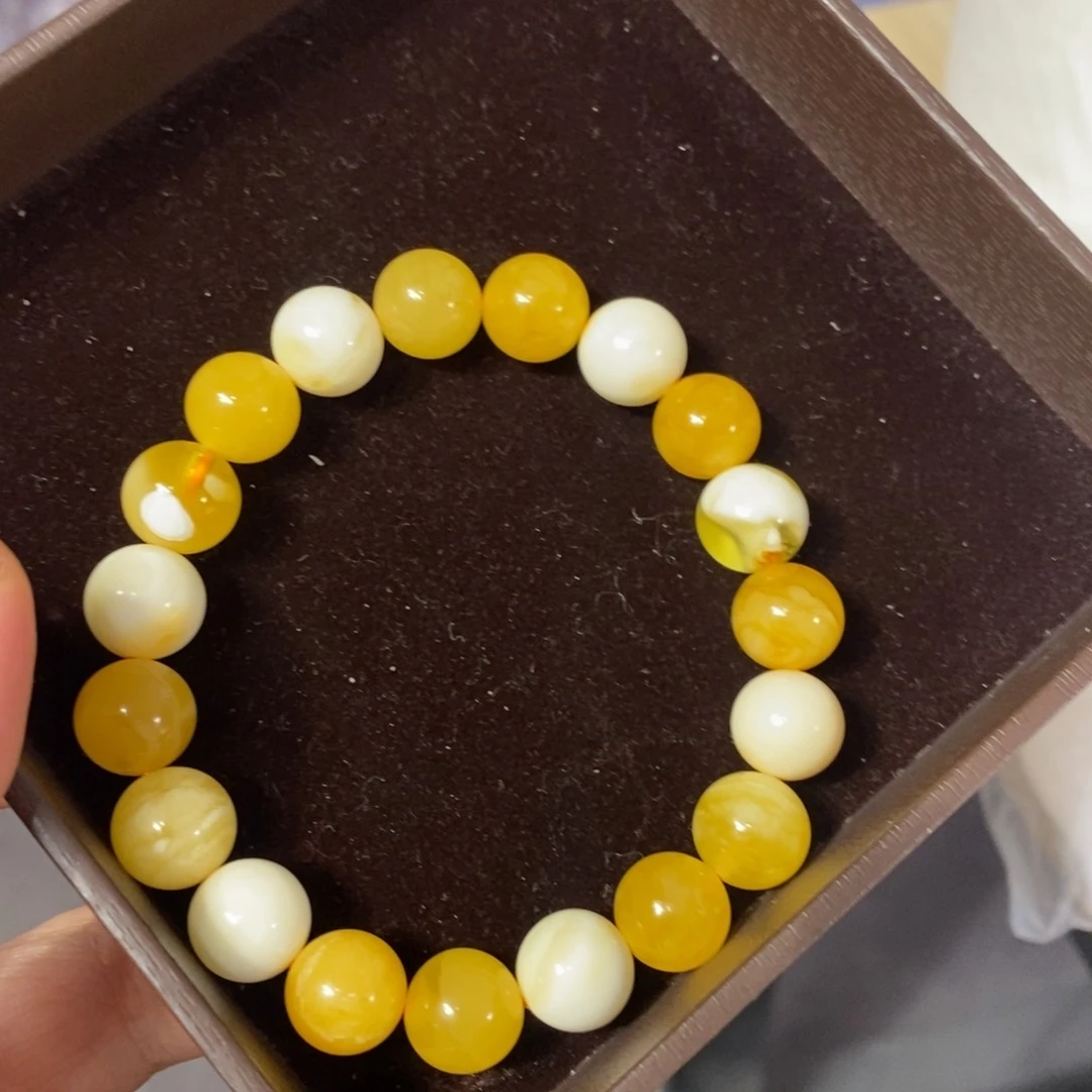 琥珀裸石未镶嵌焦皮10mm多宝手串