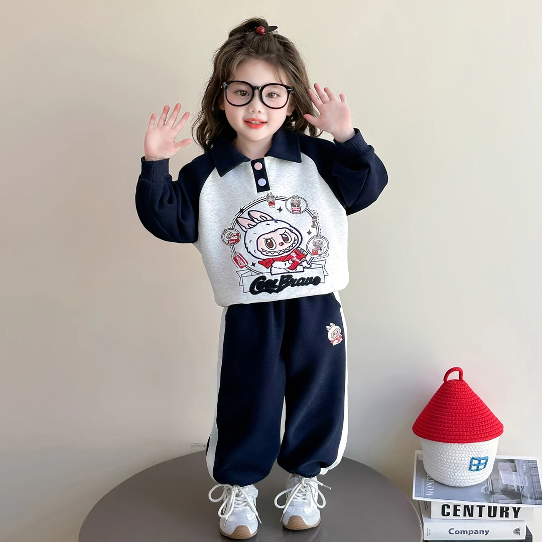 女童秋装套装2025新款4-6岁幼儿园潮款小童女宝春秋季炸街两件套