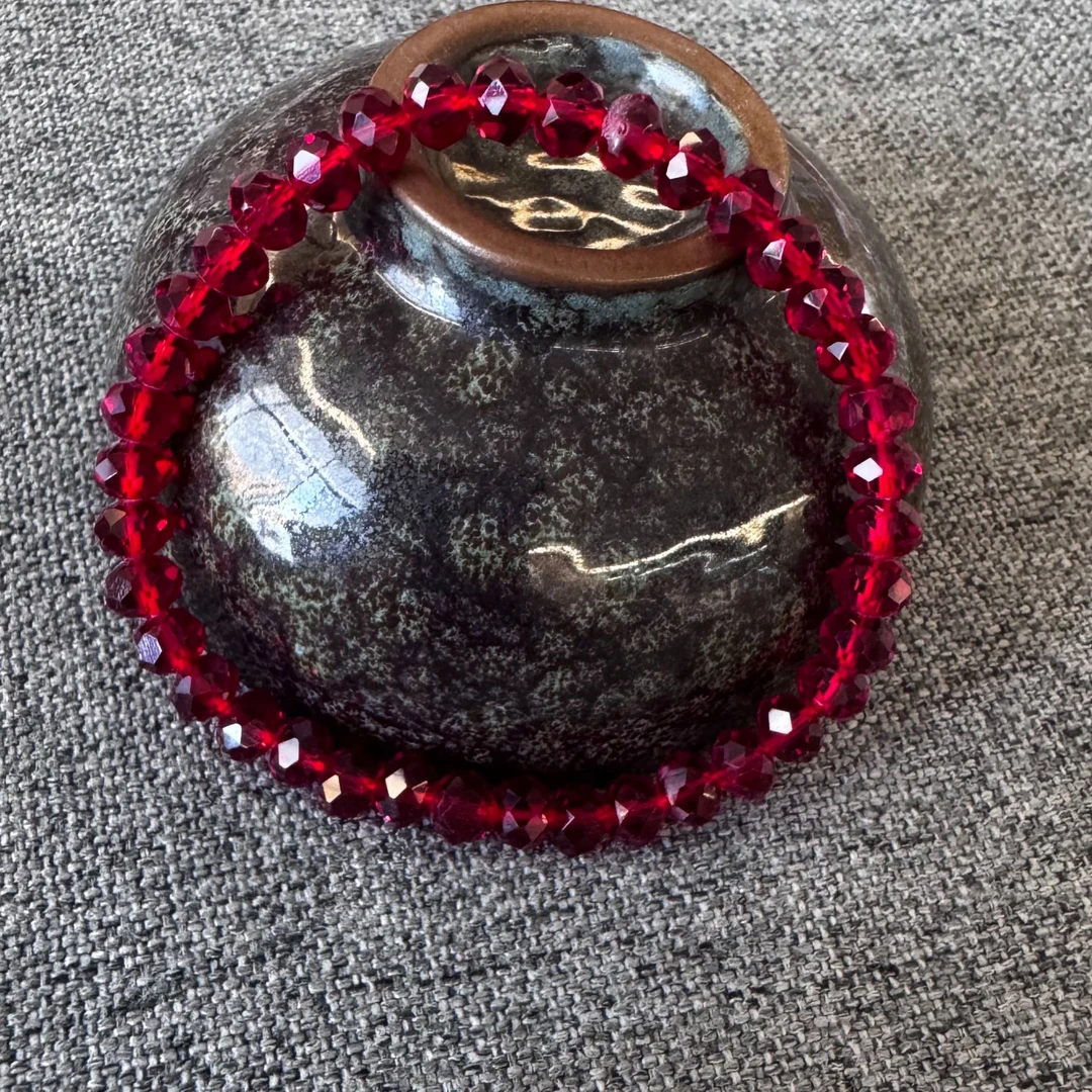 【峰哥】经典精切工艺直切培育石榴石手串一条