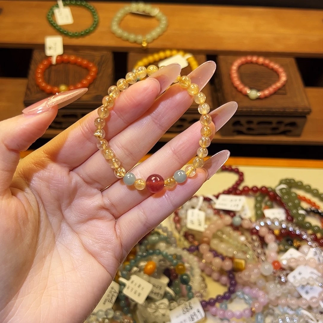 水晶手链银S925镶嵌金发5