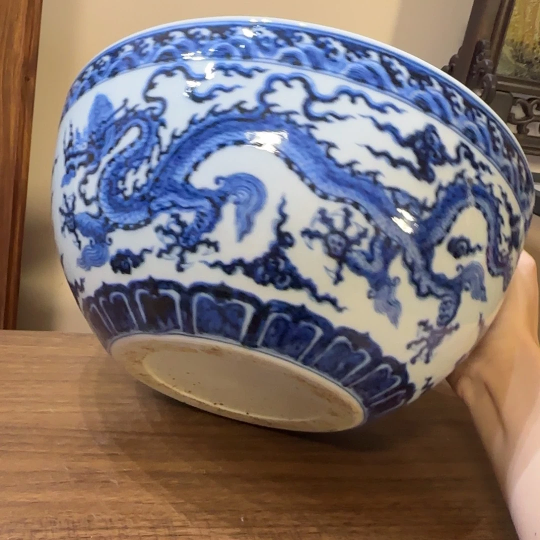 名窑口 双龙大缸放漏