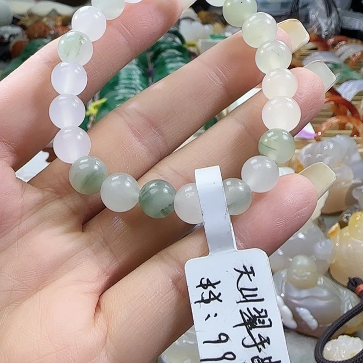 玛瑙/玉髓合金天山翠8mm手串