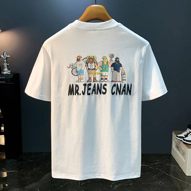 LEIGHZ/雷茨薄款T恤男士夏季新款印花半截袖衣服吸汗透气圆领短袖