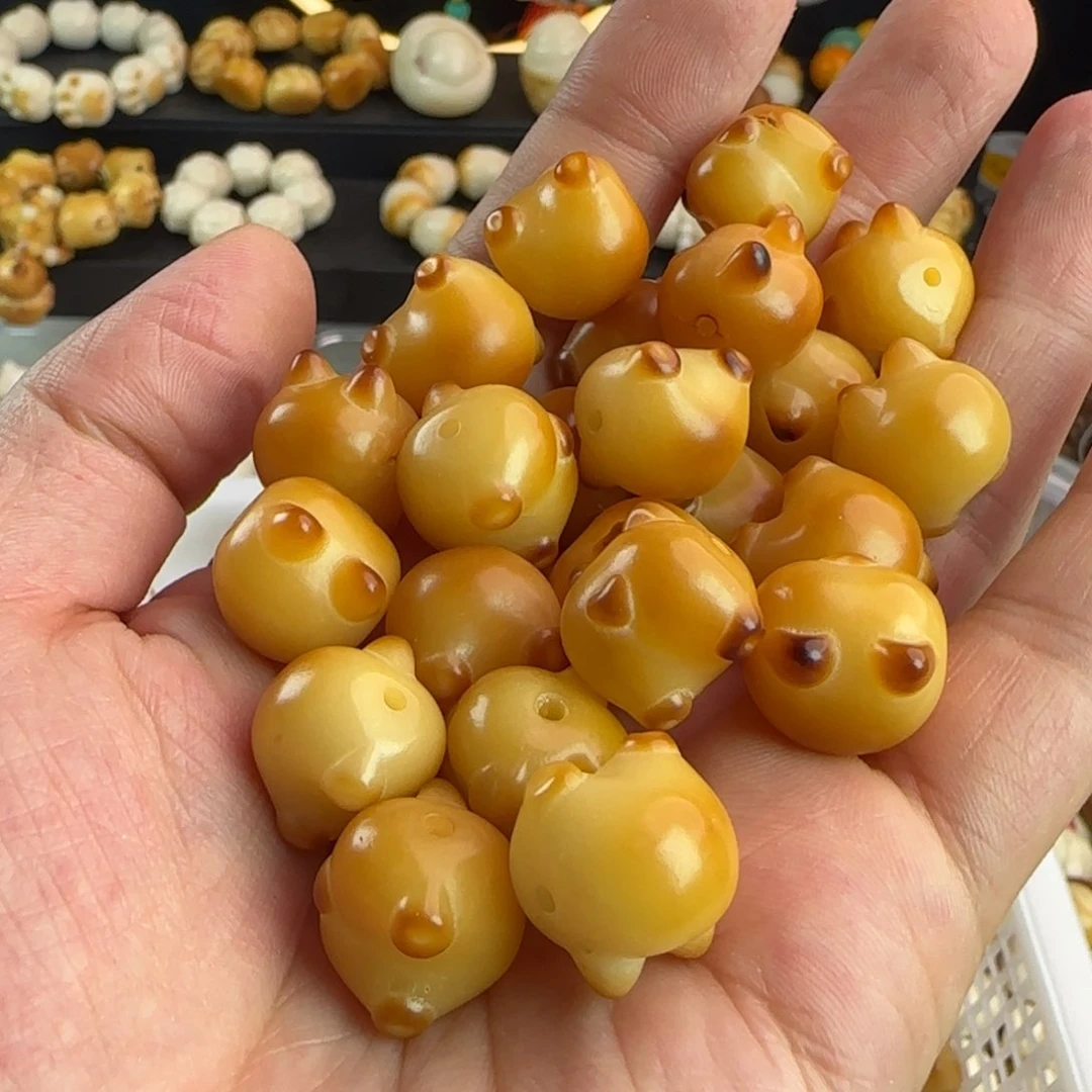 菩提根/象牙果吊坠瑕疵炭烤科基屁股15颗不挑瑕