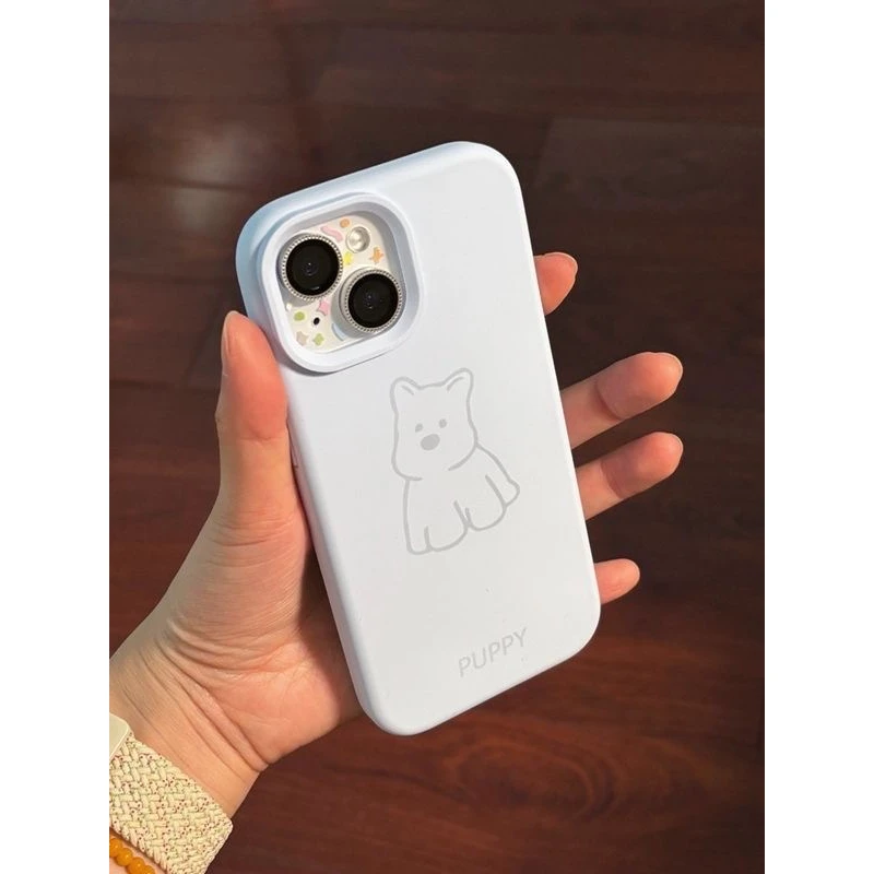 奶呼呼西高地适用苹果16Promax液态硅胶手机壳iPhone15卡通14/13