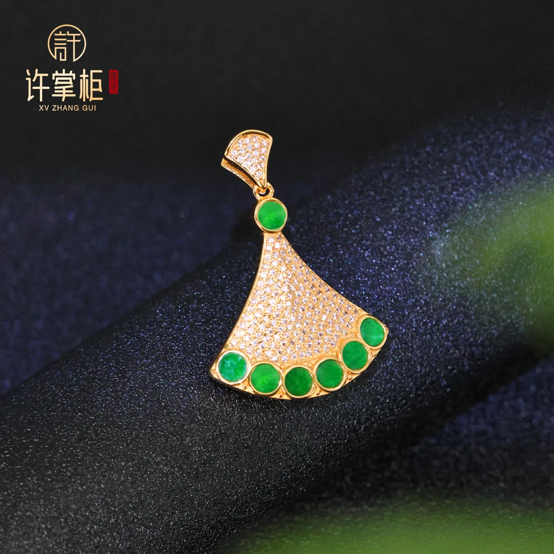 许掌柜｜摇曳生姿 S925银翡翠吊坠天然缅甸翡翠A货小裙子配饰优雅