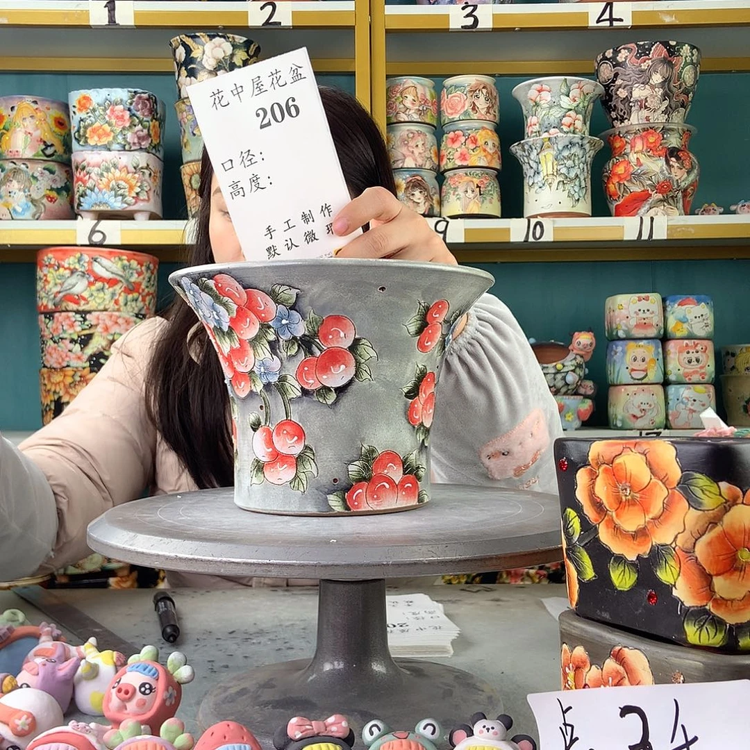 陶景德镇手工花盆206