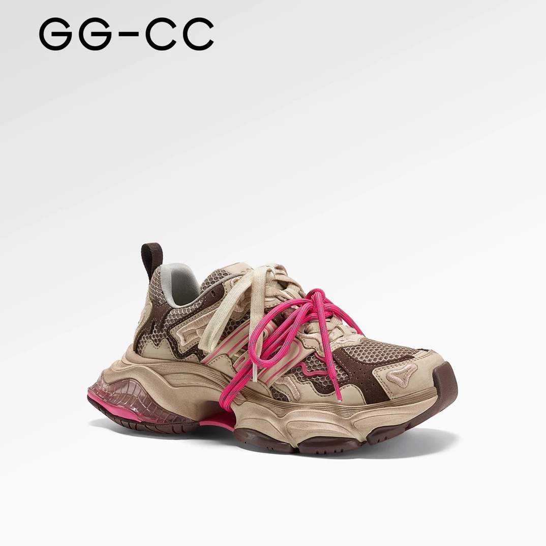 GG-CC【张艺凡同款】25年秋季新款潮流复古做旧老爹鞋女增高休闲鞋