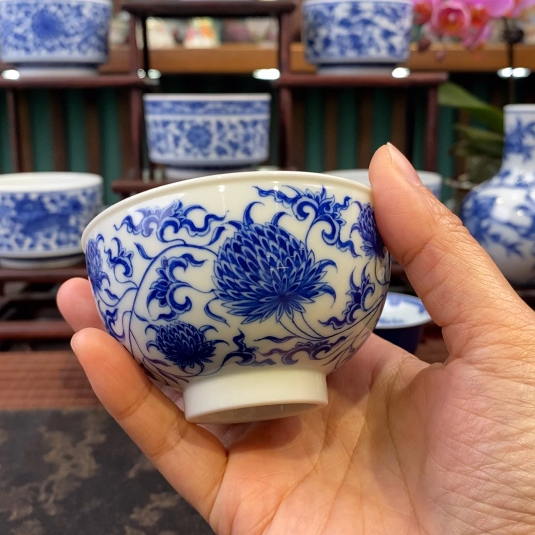 手工陶瓷柴窑金刚佛莲杯