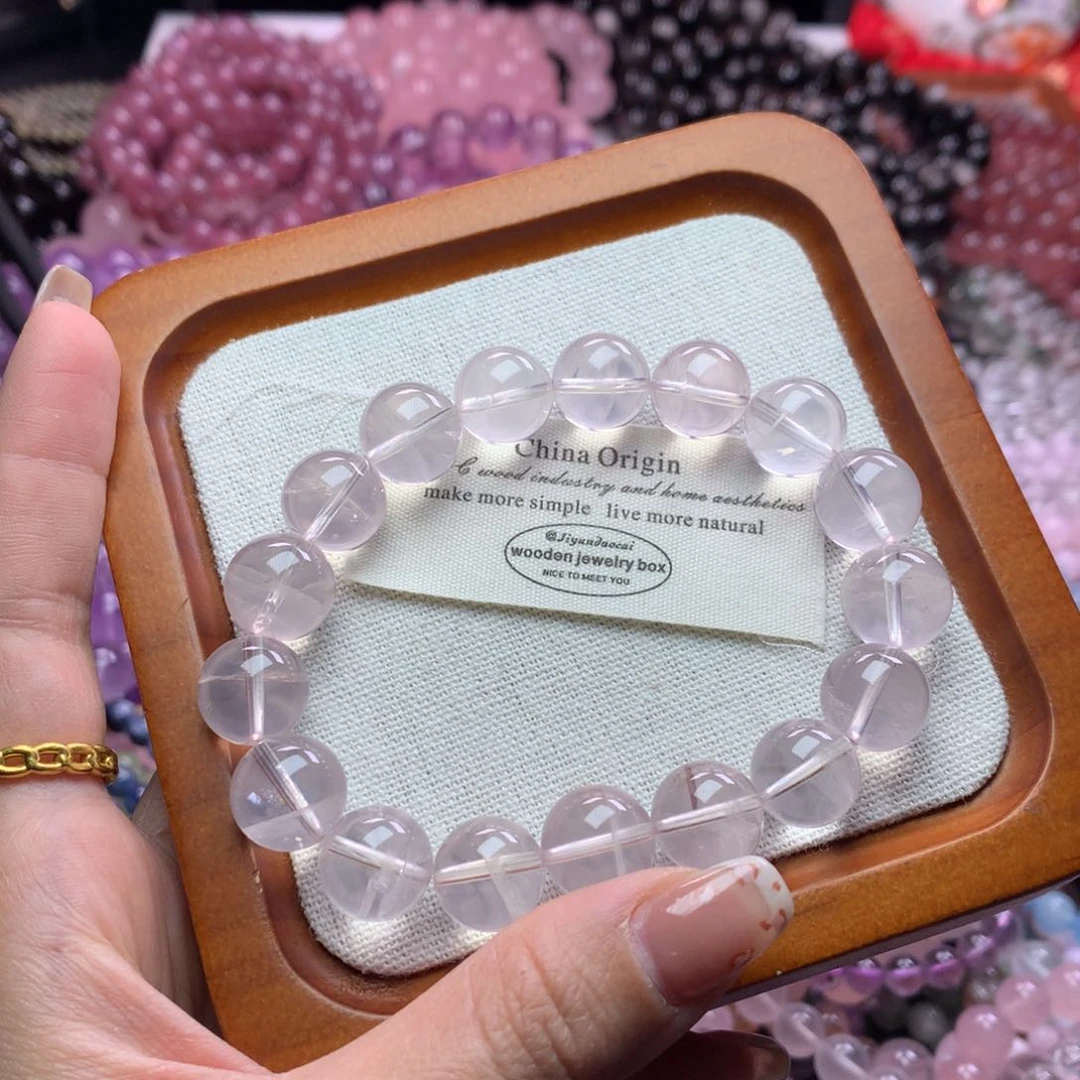 水晶手链未镶嵌莫粉卡12.5+