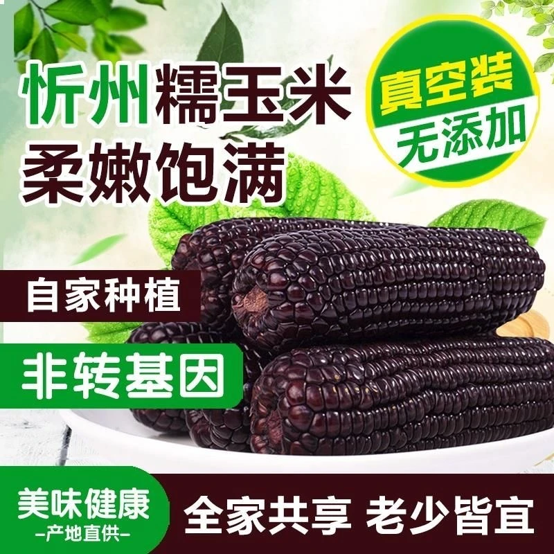 山西忻州大黑糯玉米真空独立包装新货现发软糯香甜代餐玉米五斤