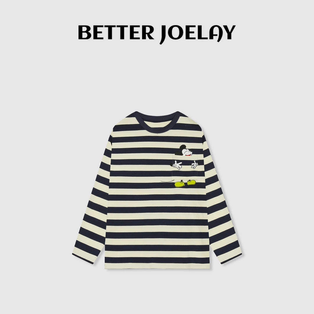 BETTER JOELAY-【米奇的口袋】时尚百搭条纹长袖T恤休闲风GG0151