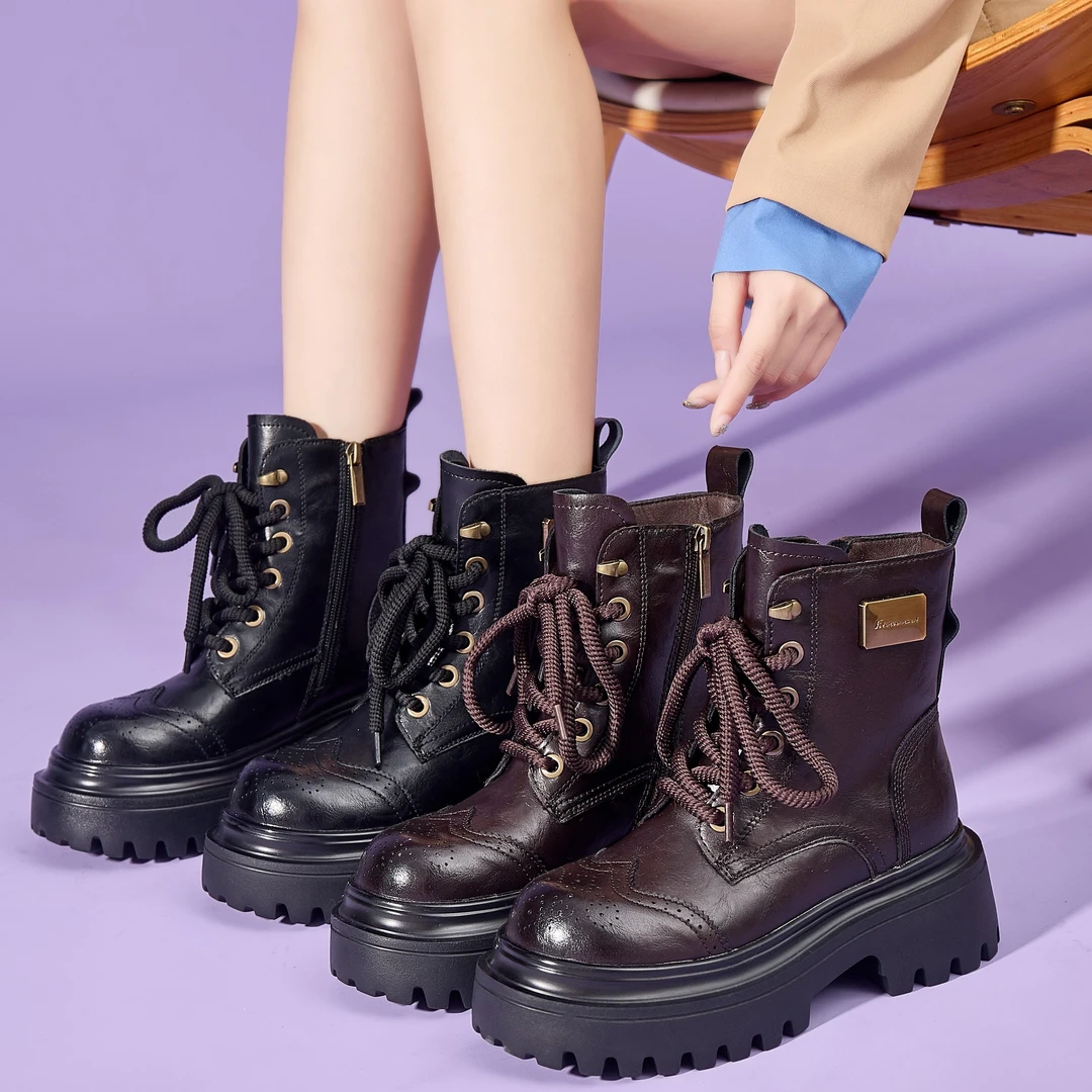 布洛克高订.仙女风厚底轻奢潮流爆款百搭 马丁靴 mf982