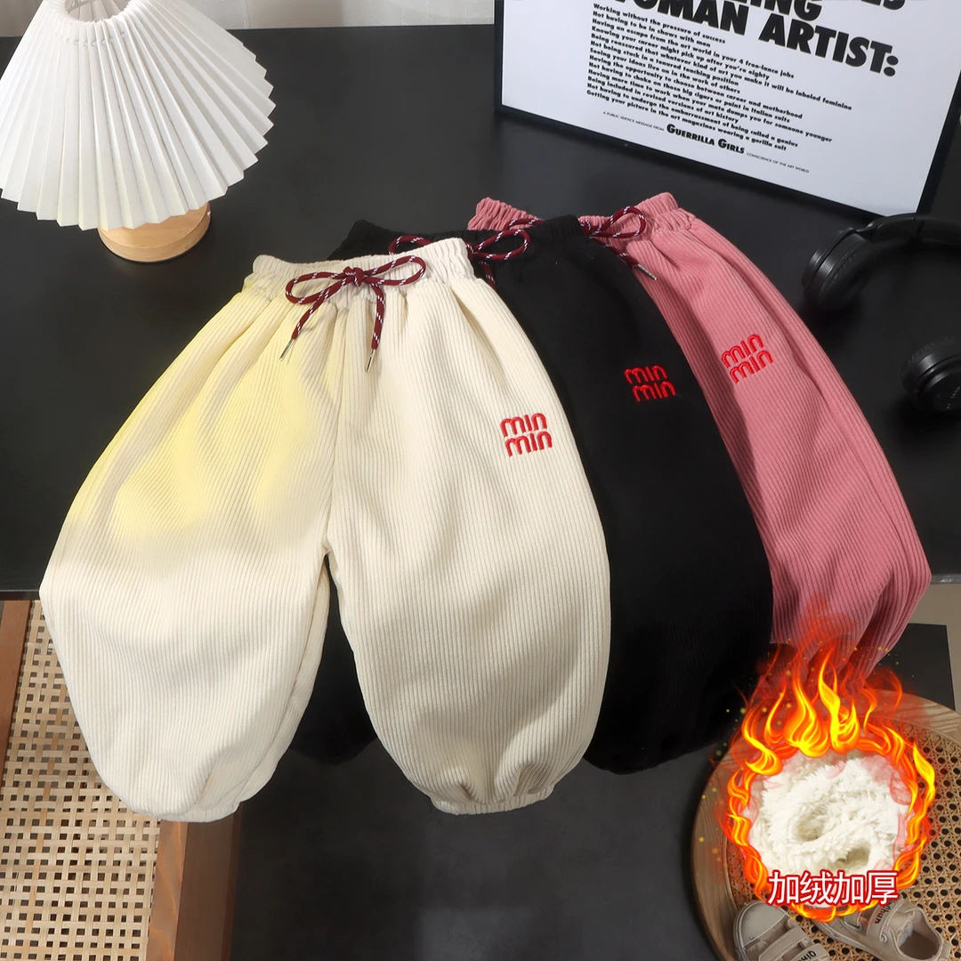 加绒加厚儿童秋冬男童女童冬季休闲宽松软软糯糯保暖外穿卫裤