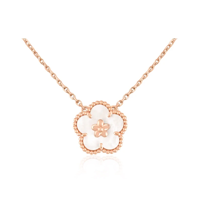 链子925银珐琅 镀K金 树枝梅典雅项链 ZF-B201