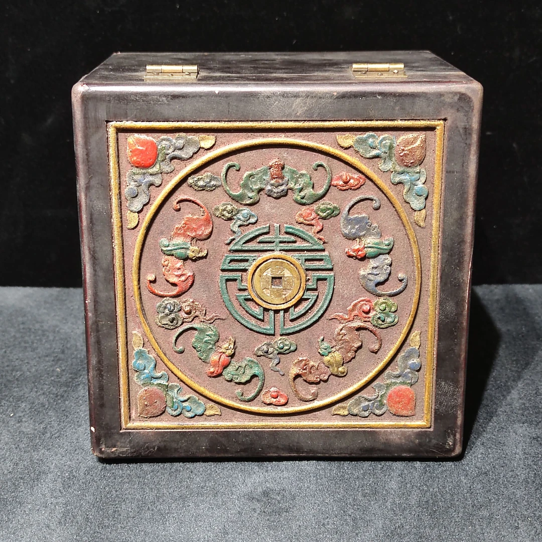 【闪购商品】 公博鉴定 清代 乾隆通宝镶嵌 描金伏虎罗汉紫砂壶套装